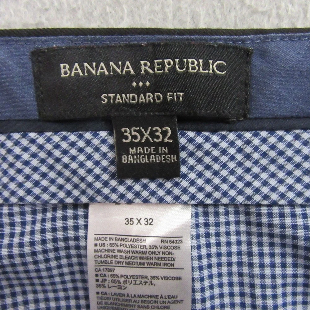 Banana Republic Dress Pants 35x32 Standard‎ Fit Dark Gray Straight Leg Easy Care